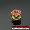 Puxador de Cerâmica para Móveis Gaveta de Armário Buraco Único Moderno Simples Pastoral Preto e Branco Estilo Europeu Buraco Único Redondo Puxador de Flor Rosa
