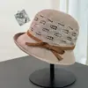Chapéu de sol com borda enrolada, oco, respirável, proteção solar, laço faz o rosto parecer menor, chapéu tipo bacia, moderno, casual, versátil, estiloso, chapéu de pescador para mulheres
