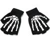 Amazon Halloween Luvas de Crânio que Brilham no Escuro Luvas de Crânio de Halloween Luvas Fluorescentes de Meio Dedo