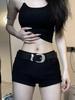 Shorts Blancos Dulces para Mujer Verano Cintura Baja Diseño Adelgazante Sentido Remache Elástico Cadera Combinable Elegantes Pantalones Cortos Hot para Chicas Hot