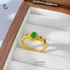 Anillo de Oro Arena Antigua de Alta Retención de Color Anillo Abierto de Flor Hueca Exquisito Nicho Dulce Versátil Anillo de Tendencia Nacional