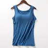 Camiseta deportiva modal transfronteriza para mujer, con tirantes anchos, sin varillas y con copas incorporadas, adecuada para yoga, fitness y como prenda interior.