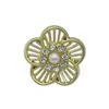 Botões Pequenos de Metal em Formato de Flor com Diamantes de 12mm, Botões em Formato de Gota, Tops Femininos, Punhos de Tricô, Botões de Pérola