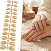Adesivos de Nail Art de Comércio Exterior Mais Vendidos, Cor Nude Transparente, Cor Sólida, 24 Peças, Tamanhos Variados, Pontas de Nail Art Usáveis, Atacado