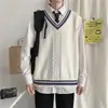 Conjunto de uniforme escolar estilo universitario para estudiantes de secundaria y preparatoria, uniforme de clase de tres piezas con suéter chaleco británico estilo coreano para otoño
