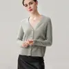 Nuevo Cárdigan de Cachemira para Otoño e Invierno con Lentejuelas y Cuello en V Chaqueta para Mujer Estilo Casual Adelgazante Suéter de Punto de Manga Larga