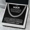 Collar de cadena cubana de hip-hop de personalidad europea y americana transfronterizo para hombre, para enviar a familiares y amigos, tarjeta de bendición, caja de regalo, joyería exquisita