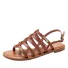 Sandalias Planas de Playa, Nuevo Estilo Transfronterizo, Sandalias Romanas Bohemianas con Hebilla, Zapatos de Mujer, Sandalias de Amazon, Tacón Plano, Versátil