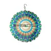 Carrillón de Viento Mandala Giratorio 3D para Jardín Exterior Balcón Patio Adorno Colgante Decorativo de Acero Inoxidable Pájaro Creativo