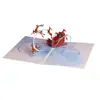 Tarjeta de felicitación 3D Estéreo Navideña de Amazon Transfronteriza Tallado en Papel Hecho a Mano Tarjeta Navideña Creativa Extranjera en Inglés