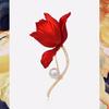 Broche Flor Begônia Vermelha Alto Padrão Temperamento Feminino Pérola Planta Corsage Design de Nicho Pin Acessórios para Terno