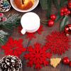 Suministro transfronterizo alfombrilla estilo occidental antideslizante anti-quemaduras creativa copas huecas de copo de nieve posavasos decorativos navideños de fieltro para comidas