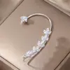 Moda Elegante Simples Luxo Leve Alta Qualidade Série Flash Zircônia Super Brilhante Flor Folha Pendente de Orelha Pendente de Orelha Feminino
