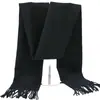 Cachecóis de Lã e Cashmere para Outono e Inverno, Atacado do Fabricante, Nova Moda Cor Sólida, Design com Franjas, Unissex, Comprimento Médio