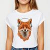 Camiseta de manga corta para mujer 2023 moda estampada Camiseta básica de manga corta con cuello redondo talla europea para chica con sobrepeso