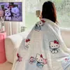 Manta com tema de menina KT, feita de macio fleece de leite, espessa para aquecer, manta de lã de cordeiro, xale, manta para cochilo no escritório, manta de sofá