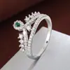 Anillo de Luz Circular con Corona y Circonita Diseño Creativo de Lujo Súper Brillante Full Circonita Propuesta Anillo de Boda Venta Directa de Fábrica