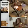 Mesa de comedor plegable de madera maciza, rectangular, para apartamentos pequeños, mesa y sillas de comedor para uso doméstico, modelo nuevo 2025, adecuada para viviendas de alquiler