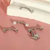 Venda Quente Transfronteiriça Aço Inoxidável 4 Peças Unha de Sobrancelha Asa de Anjo Coração Zircônia 16g Joia para Piercing de Sobrancelha e Cartilagem