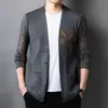 Item de Venda Quente Transfronteiriço Cardigan de Malha Casual Fashion Cor Sólida Masculino Suéter Casaco Masculino Amarelo Preto