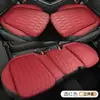 Almofadas de assento de carro personalizadas, universais para todas as estações, conjunto de três peças, almofada para o assento do motorista, almofada de assento de couro para carro perfurada e respirável para o banco traseiro