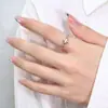 Anel Fino de Diamante para Mulheres, Estilo Japonês e K, Círculo Fino de Nicho, Pequeno Anel de Diamante, Abertura Exquisita, Anel Aberto de Ouro Empilhável