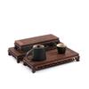 Mogno base de madeira maciça pedra estranha artesanato Buda queimador de incenso bonsai ornamentos vaso pedra madeira retangular suporte de madeira