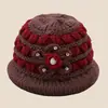 Gorros de Invierno para Personas de Mediana Edad y Mayores, Gorros de Moda para Madres, Gorros de Punto Gruesos de Terciopelo Cálidos, Gorros de Lana de Invierno para Abuelas