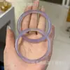 Pulseira Completa de Calcedônia Violeta Tipo Gelo, Pulseira de Jade Barra Redonda Fina de Ágata Roxa Semelhante a Gelo, Atacado em Estoque