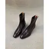 Primer Encuentro con las Botas Elásticas Ajustadas de Tacón Grueso con Cremallera Trasera de la Temporada para Mujer, Adecuadas para Viajar al Trabajo en Otoño e Invierno, con Forro Polar Adicional, Botines Retro Cortos, Botas Martin
