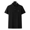 Camiseta de Manga Corta de Primavera y Verano Parson con Resorte Largo Camisa Polo de Solapa para Hombre Camiseta de Manga Corta de Verano para Hombre Algodón Mercerizado Po