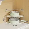 Estante de almacenamiento para encimera de esquina, escurreplatos para debajo del fregadero, gabinete de cocina, organizador de ollas multicapa, escurreplatos de varios niveles