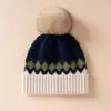 Fornecido Diretamente pelo Fabricante, Chapéu 100% Caxemira Pura, Gorro Tricotado, Gorro Jacquard Colorido com Pom-Pom, Chapéu de Lã, Chapéu Quente para Cobrir a Cabeça