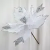 Flor de Navidad de 30 cm con Purpurina, Flor de Seda, Decoraciones Navideñas, Accesorios para Fotografía, Decoración del Hogar, Flores Artificiales, Soporta Personalización