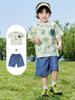 Conjunto de Verão para Meninos Europeus Camiseta de Manga Curta e Shorts Jeans Roupa Infantil Bebê Menino Verão Estilo Fino