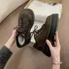 Faldas para otoño e invierno, versátiles zapatos de cuero para mujer estilo universitario 2026, mocasines de suela gruesa, nuevos zapatos retro de estilo británico que aumentan la altura