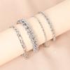 Pulsera Hip-Hop de Cadena Cubana de Metal Transfronteriza Europea y Americana Ins Diseño de Nicho Elegante Estilo Frío Juego de Joyería de Mano
