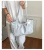 Bolsa feminina de ombro único, estilo casual, bolsa tote de cor sólida, novo modelo 2026, grande capacidade, bolsa de mão versátil, bolsa de ombro, transfronteiriça