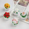 Accesorios de resina para manualidades de dibujos animados, pasador de pelo de maceta tridimensional pintado a mano, funda para teléfono móvil, cadena para zapatos, llavero, accesorios de colgante