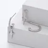 Pendientes de Plata de Ley S925 al por Mayor de la Fábrica de Origen, Pendientes de Círculo en Forma de C con Cono Puntiagudo, Suministro Exclusivo Transfronterizo, en Stock