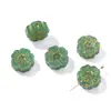 Cuentas de Vidrio Checo con Diseño de Flor de Ciruelo Pintada en Oro de 14 mm, Cuentas Sueltas de Flor de Cinco Pétalos con Agujero Central, Materiales para Pulsera de Cuentas Hecha a Mano y Pasador de Pelo