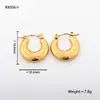 Brincos de Argola Estilo Retrô Color-Preserving Aço Titânio com Design Embossado de Croissant Moda Nicho Atacado Fábrica