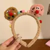 Tiara fofa de pelúcia com orelhas de urso e laço para mulheres, novo estilo 2026, projetada especificamente para lavar o rosto e aplicar máscaras faciais