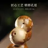 Pulsera de Cuentas Ojo de Ratón Púrpura Dorado Natural para Hombres y Mujeres, Pulsera Ojo de Panda Púrpura Dorado Ratón, Cuentas de Semilla Originales, Semillas de Bodhi de Tres Ojos