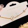 Série Dourada Personalidade Única Tendência Pulseira de Zircônia Luxo Leve Design Versátil Simples Sensação de Alto Padrão Joia de Mão Atacado