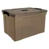 Caja de almacenamiento de plástico personalizada con asa, tamaño múltiple, a prueba de polvo, caja de almacenamiento y organización, caja de almacenamiento para artículos diversos de escritorio