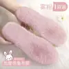 Palmilhas de pelúcia de inverno, espessadas para aquecimento, resistentes a odores e absorventes de suor, feitas de feltro de algodão e pelo sintético de coelho