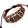 Nueva pulsera pulsera de piel de vaca con cuentas al por mayor pulsera vintage joyería de moda Yiwu pequeña mercancía