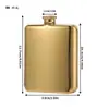 Frasco de acero inoxidable para licores de comercio exterior, 7 onzas, frasco electrochapado, frasco cuadrado plano portátil para exteriores, frasco plano personal