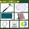 Tuo leque redondo tingido kit de material estudante diy tela almofada quadrada fita de martelo alum atacado leque de esfregar